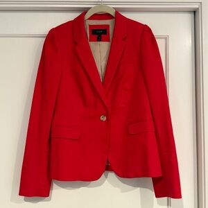 J. Crew Red Single-Button Tailored Blazer